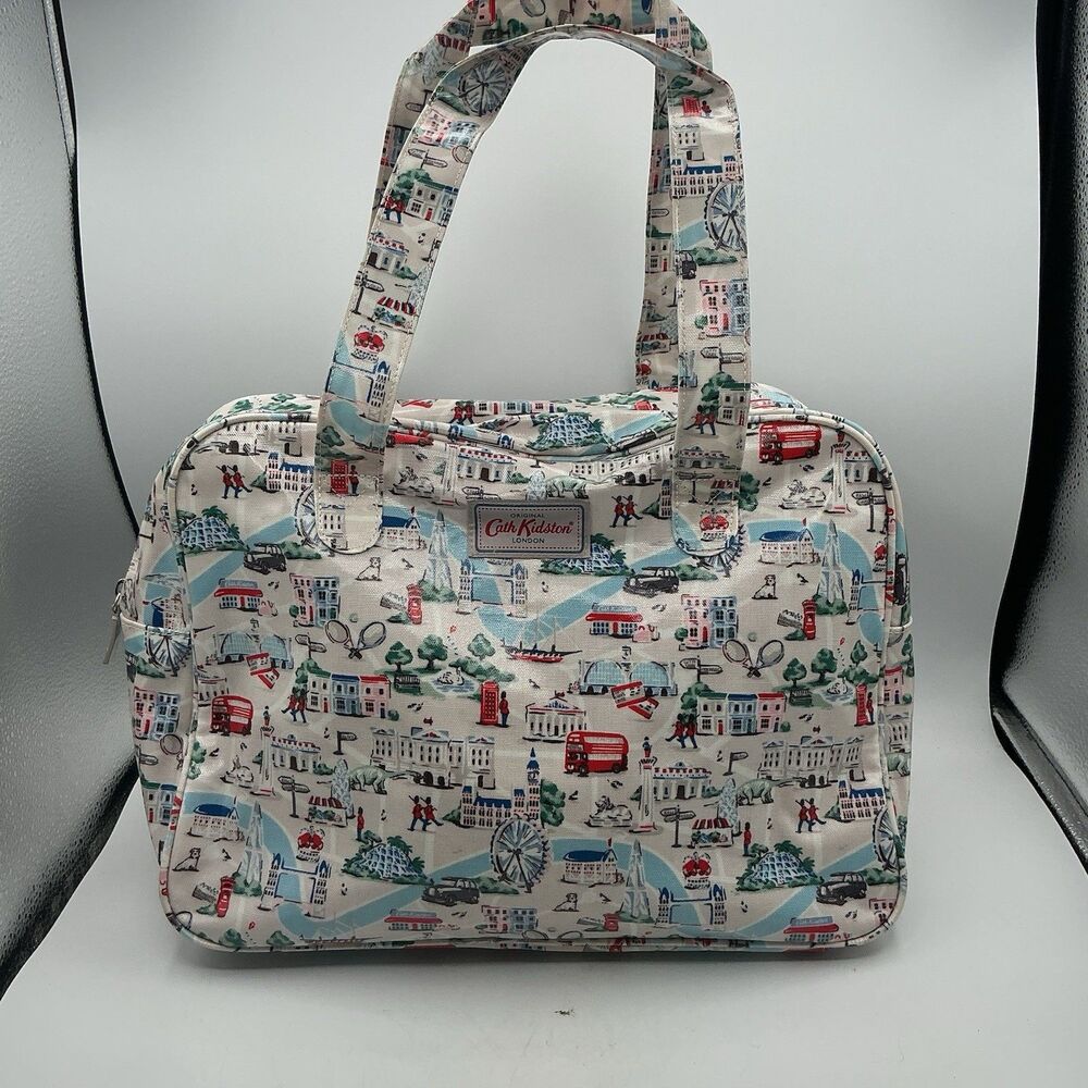 Cath Kidston London Travel Print Coated Tote Bag Weekend Carryall Zip Purse